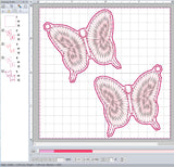 ITH Digital Embroidery Pattern for Butterfly Starburst Earrings, 4X4 Hoop