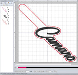 ITH Digital Embroidery Pattern for Chevy Camaro Snap Tab / Key Chain, 4X4 Hoop