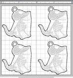 ITH Digital Embroidery Pattern for Corpse Bride Scraps Zipper Pull 4X4 Hoop