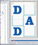 ITH Digital Embroidery Pattern for DAD Photo Box 5X7 Sign, 5X7 Hoop