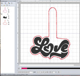 ITH Digital Embroidery Pattern for Devilish Love Snap Tab / Key Chain, 4X4 Hoop