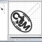 ITH Digital Embroidery Pattern for D-Land C-Member Snap Tab / Key Chain, 4X4 Hoop