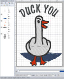 ITH Digital Embroidery Pattern for Duck You 5X7 Stand Alone design, 5X7 Hoop