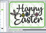 ITH Digital Embroidery Pattern for Happy Easter Sign 5x7, 5X7 Hoop