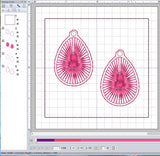 ITH Digital Embroidery Pattern for Egg Starburst Earrings, 4X4 Hoop