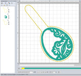 ITH Digital Embroidery Pattern for Filigree Egg II Snap Tab / Key Chain. 4X4 Hoop