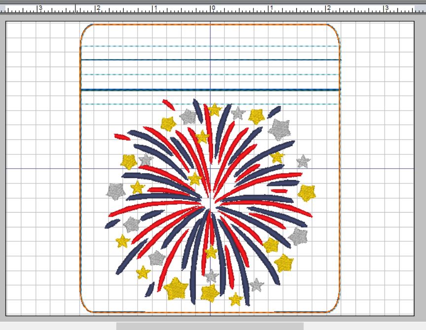 ITH Digital Embroidery Pattern for Fire Works Bloom Cash/Card 4.8 X 3 ...