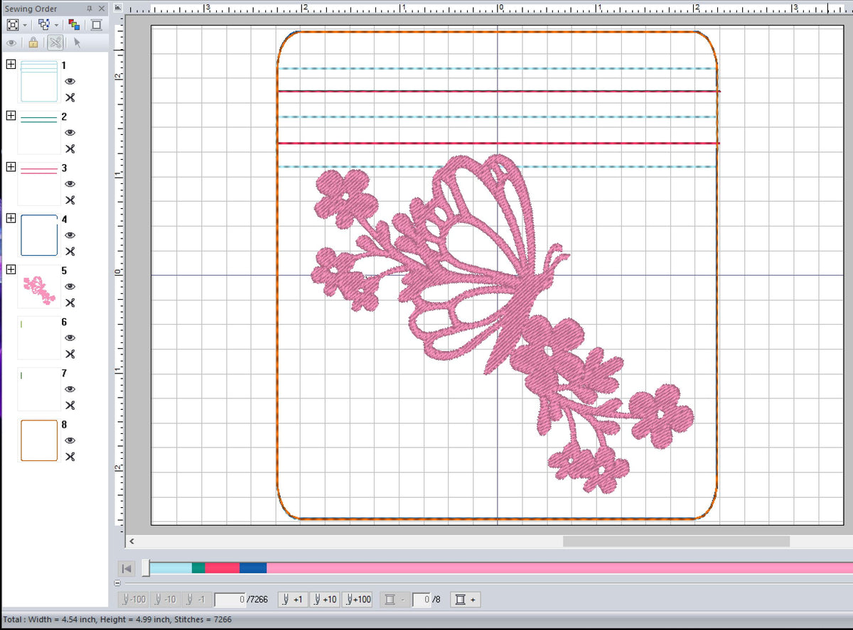 ITH Digital Embroidery Pattern for Flower Butterfly II for Rhinestones ...