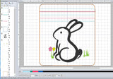 ITH Digital Embroidery Pattern for Freehand Bunny Cash/Card Tall 5X4.5 Zipper Pouch / 5X7 Hoop