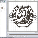 ITH Digital Embroidery Pattern for Horse with Shoe Hair Bun Holder, 4X4 Hoop