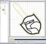 ITH Digital Embroidery Pattern for HP Hufflepuff Snap Tab / Key Chain, 4X4 Hoop