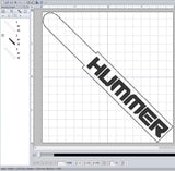 ITH Digital Embroidery Pattern for Hummer Snap Tab / Key Chain, 4X4 Hoop