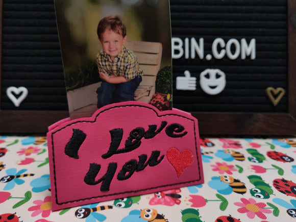 ITH Digital Embroisdery Pattern for Note - Photo Holder I Love You, 4X4 or 5X7 Hoop