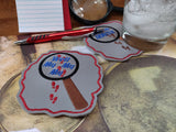 ITH Digital Embroidery Pattern for Well My My My Magnifying Glass Applique Coaster, 4X4 Hoop