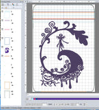 ITH Digital Embroidery Pattern for Jack Swirl Scene 5X7 Lined Zipper Bag, 5X7 Hoop