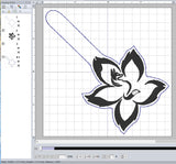 ITH Digital Embroidery Pattern for Lotus Fox 2 Snap Tab / Key Chain, 4X4 Hoop