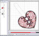 ITH Digital Embroidery Pattern for Mend A Broken Heart Snap Tab / Key Chain, 4X4 Hoop