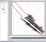 ITH Digital Embroidery Pattern for Milwaukee Tool Snap Tab / Key Chain, 4X4 Hoop