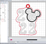 ITH Digital Embroidery Pattern for Mint Mouse 2022 Ornament, 4X4 Hoop