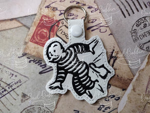 ITH Digital Embroidery Pattern for Monopoly Get Out of Jail Snap Tab / Key Chain, 4X4 Hoop