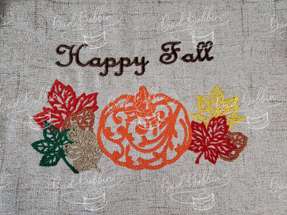 ITH Digital Embroidery Pattern for Happy Fall Stand Alone Design, 5X7 Hoop