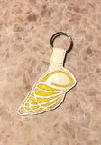ITH Digital Embroidery Pattern for Shell III Snap Tab / Key Chain, 4X4 Hoop
