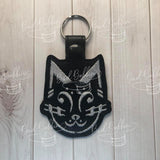 ITH DIgital Embroidery Pattern for Music Cat Snap Tab / Key Chain, 4X4 Hoop