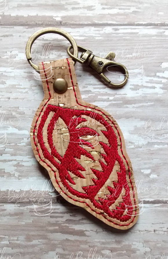 ITH Digital Embroidery Pattern for Shell IV Snap Tab / Key Chain, 4X4 Hoop