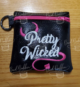 ITH Digital Embroidery Pattern for Pretty Wicked 4X4 Zipper Pouch, 4X4 Hoop