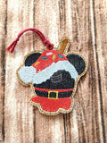 ITH Digital Embroidery Pattern for Mic Santa Apple Ornament, 4X4 Hoop
