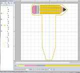 ITH Digital Embroidery Pattern for Pencil Bookmark, 4X4 Hoop