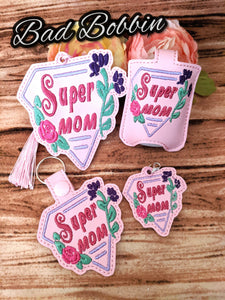 ITH Digital Embroidery Pattern for Set of 4 Super Mom Bundle Pack, 4X4 & 5X7 Hoops