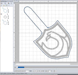 ITH Digital Embroidery Pattern for HP Ravenclaw Snap Tab / Key Chain, 4X4 Hoop