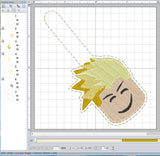 ITH Digital Embroidery Pattern for Roblox Dude 2 Head Snap Tab / Key Chain, 4X4 Hoop