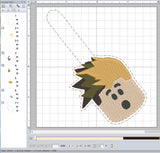 ITH Digital Embroidery Pattern for Roblox Dude 1 Head Snap Tab / Key Chain, 4X4 Hoop