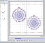 ITH Digital Embroidery Pattern for Round Starburst Earrings, 4X4 Hoop