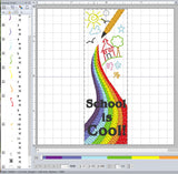 ITH Digital Embroidery Patter for School is Cool Bookmark, 4X4 Hoop