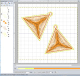 ITH Digital Embroidery Pattern for Triangle Starburst Earrings, 4X4 Hoop