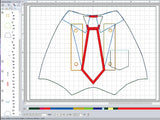 ITH Digital Embroidery Pattern for Welcome Bear "5X7 Design" Father's Day Outfit, 5X7 Hoop