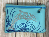 ITH Digital Embroidery Pattern for Dolphin on Swirl Lined 5X7 Zipper Pouch, 5X7 Hoop