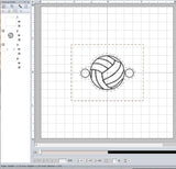ITH Digital Embroidery Pattern for Bracelet Charm Volley Ball, 2X2 Hoop