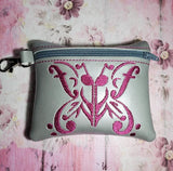 ITH Digital Embroidery Pattern for Music Note Butterfly Cash Card 4.8"X3.9" Zipper Pouch, 5X7 Hoop