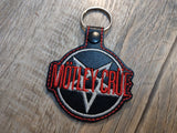 ITH Digital Embroidery Pattern for Motley Rock Band Snap Tab / key Chain, 4X4 Hoop