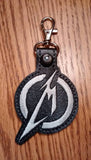 ITH Digital Embroidery Pattern for Metallica M Snap Tab / Key Chain