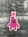 ITH Digital Embroidery Pattern for Lil Monster Snap Tab/Key Chain for 4X4 hoop