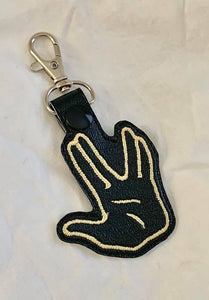ITH Digital Embroidery Pattern for Prosper Hand Snap Tab / Key Chain, 4X4 Hoop