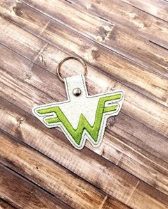 ITH Digital Embroidery Pattern for Weezer Snap Tab / Key Chain, 4x4 hoop