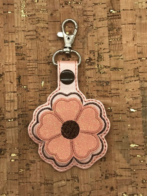 ITH Digital Embroidery Pattern for 3D Flower 3 Snap Tab / Key Chain, 4 ...