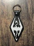 ITH Digital Embroidery Pattern for Skyrim Snap Tab / Key Chain, 4x4 hoop