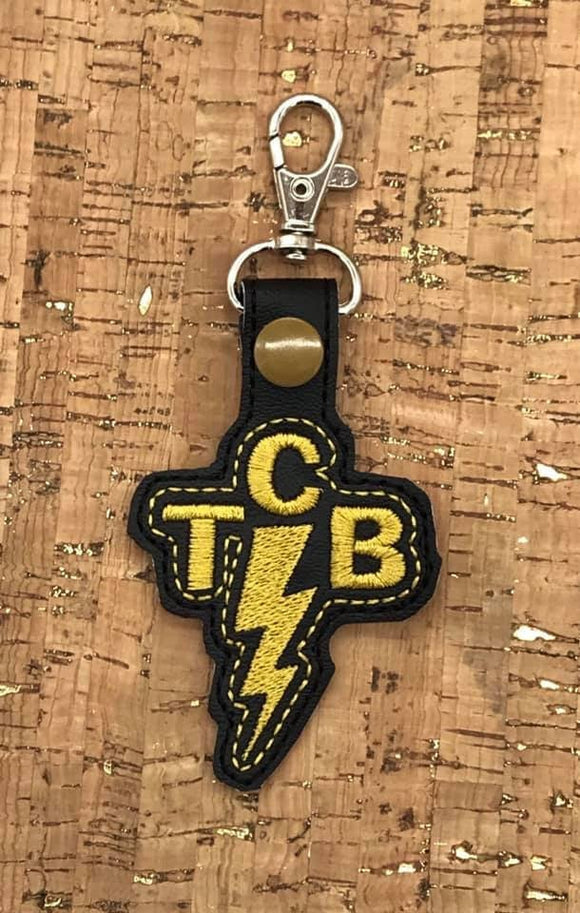 ITH Digital Embroidery Pattern for TCB with Bolt Snap Tab / Key Chain, 4x4 hoop